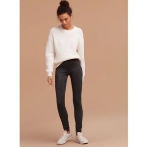 𝅺WILFRED Free Black Vegan Suede Daria Long Leggings Size S